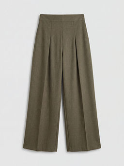 Y?ksek Bel Geni? Pa?a Kad?n Pantolon