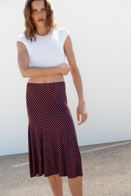 FALDA MIDI LUNARES / Marr?n - Zara фото 2