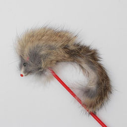 Дразнилка из искусственного меха Пушистик, серая - Пижон фото 2