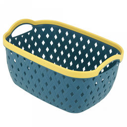 "Домашняя мода" Корзина пластмассовая для хранения "Лоза" 25,5х17,5см h13см, с ручками, синий (Китай)