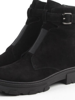 01-E2014B-497B BLACK Ботинки демисезонные женские (натуральная замша)