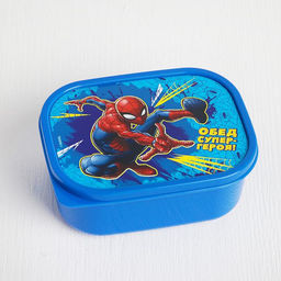 Цена за 2 шт. Ланч-бокс детский прямоугольный 500 мл «Обед супергероя», Человек-паук