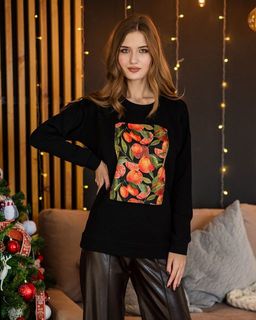 Удлинённый свитшот со вставкой ASTP052, джемпер, футер - Sahar art lab фото 2