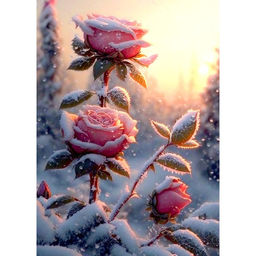 Алмазная мозаика на новый год с частичным заполнением на холсте «Розы», 15×21 см, набор для творчества