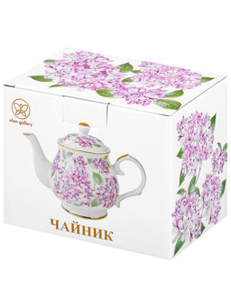 Чайник 380 мл 17*10*12,5 см "Сирень" фарфор NEW BONE CHINA