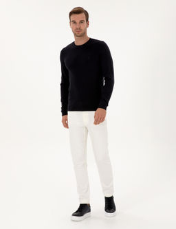 Lacivert Slim Fit Basic Kazak - Cacharel фото 4