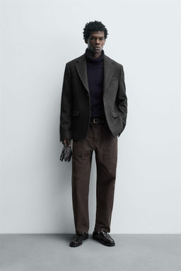 HERRINGBONE TEXTURED BLAZER