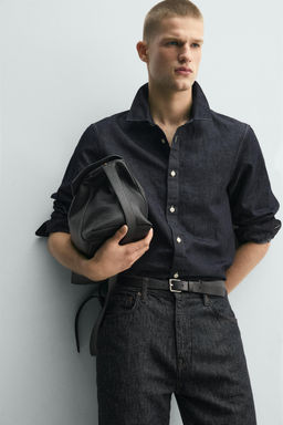 LIGHTWEIGHT COTTON/LINEN DENIM SHIRT - Zara фото 5