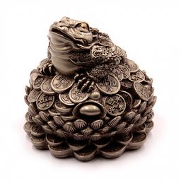 Фигурка Фен Шуй Жаба богатства в лотосе на монетах Процветание и изобилие 12см-12см ХРУПКОЕ