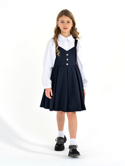 Синий школьный сарафан Mooriposh, модель 0247 фото 5