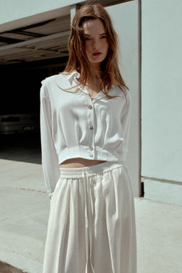 SHORT SHIRT WITH SHOULDER TABS - Zara фото 19