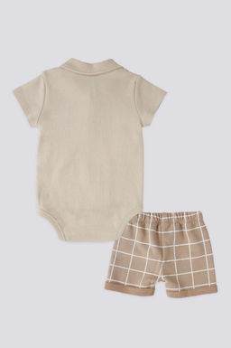 Бежевый комбинезон для мальчика, комплект из 2 шт. Неожиданная скидка в корзине - U.s. polo assn фото 2