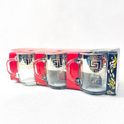 Набор кружек 6шт с гравировкой и напыл,золотая сетка, арт. 3435, 1335