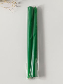 Цена за 2 шт. Свеча античная 25 см (набор 2 шт) 58 гр, 7 ч, цв. зелёный