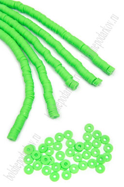 Бусины плоские 6 мм на леске 40 см (5 шт) SF-7285, салатовый