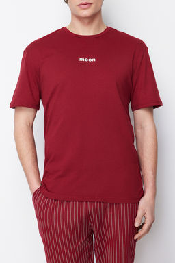 TRENDYOL MAN Bordo Regular Fit Yazl?k Sortlu Pijama Tak?m? THMSS21PT1005 - Trendyolmilla фото 18