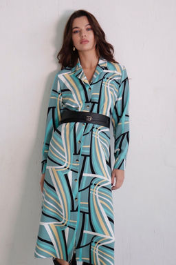 Платье-рубашка с английским воротником принт - Martichelli фото 375