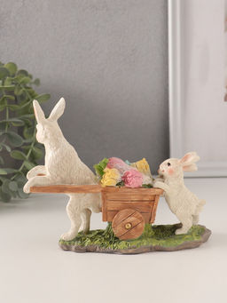 Фигурка полистоун Кролики везут тележку с капустой, 16?5.5?13 см