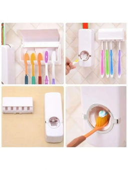 Дозатор для зубной пасты с держателем для щеток (3474) - Мой органайзер фото 4