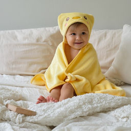 Полотенце-уголок LoveLife Утёнок, 60х85 см, 100% пэ, велсофт 450 г/м2  фото 5