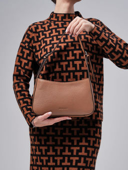 Сумка кожаная на плечо Deboro 31046 светлый орех