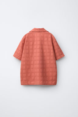 CAMISA CUADROS TEXTURA / Naranja - Zara фото 2