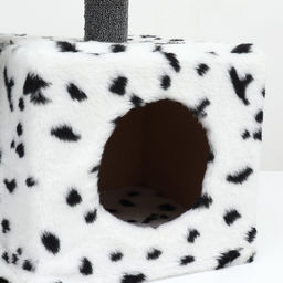 Домик для кошек с когтеточкой, квадратный, 3х-этажный, 35×45×75 см, ковролин, микс цветов