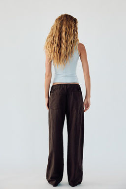 FLOWING DENIM-EFFECT TROUSERS - Zara фото 3