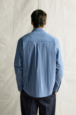 CAMISA RELAXED FIT RAYAS / ?ndigo claro - Zara фото 3