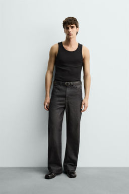 CAMISETA TANK RIB B?SICA / Negro