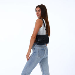 Сумка женская кросс-боди на молнии, 28×8.5×15 см, чёрная