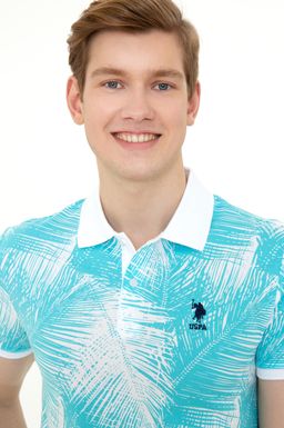 U. S. Polo Assn Мужская бирюзовая футболка с воротником-поло - U.s. polo assn фото 2