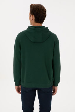 Erkek Comfort Fit Kap__onlu Koyu Ye_il Basic Sweatshirt - U.s. polo assn фото 5