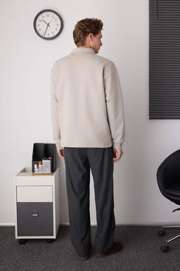 Gri Yeni Oversize/Genis Kesim Fermuarl? Gomlek Yaka Ici Sardonsuz Sweatshirt TMNAW26SW00013 - Trendyolmilla фото 17