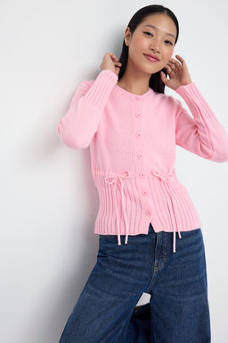 Pembe Bel Buzgulu Fitted/Vucudu Saran Triko H?rka TWOAW26HI00004