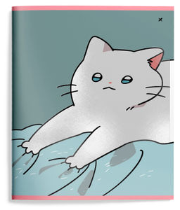 Тетрадь 48 л. А5 линия, на скрепке, офсет LOREX SNAPPY CAT мелованный картон, запечатка форзаца, soft touch, выборочный УФ-лак - Buro фото 3