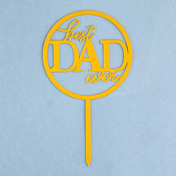 Цена за 5 шт. Топпер Best DAD ever, золото, Дарим Красиво  фото 3