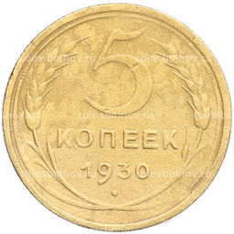 Монета 5 копеек 1930 года