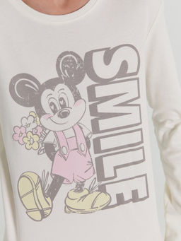 Комплект для девочек (джемпер, брюки) молочно-розовый с граффити и Микки Маусом - Mark formelle фото 5