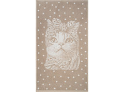 Полотенце махровое 6с103.512ж2 Кошка в горошек(лен3) 50х90см