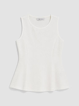 Bisiklet Yaka Peplum Bluz