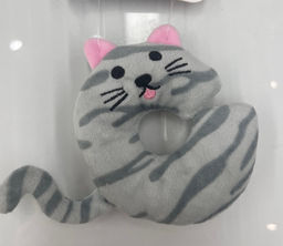 Цена за 3 шт. Игрушка для кошек мягкая "Котик", цвет серый, 9,4*11,5см