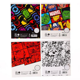 Цена за 20 шт. Тетрадь в линейку 24 листа, 4 вида МИКС, обложка мелованный картон, «Мстители»