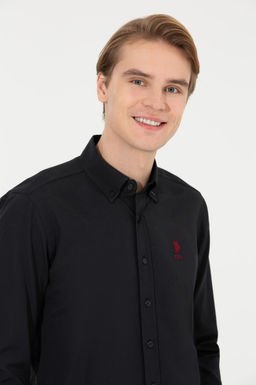 U. S. Polo Assn / Рубашка мужская черная Uzunkol Basic - U.s. polo assn фото 2