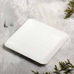 Подсвечник плоский «Тарелка квадро», металл, 10×10×1.1 см, белый