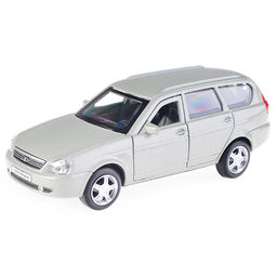 Машина металл Lada Priora, 12 см, (двери, багаж, бежевый) инерц, в коробке