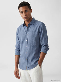 Regular Fit %100 Keten Erkek G?mlek