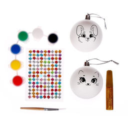 Ёлочные шары под раскраску на новый год «Зимнее чудо», 2 шт, набор для творчества