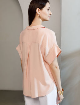 Блузка с коротким рукавом из вискозы с лиоцеллом - Vilatte фото 3