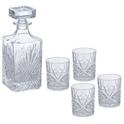 52353 GIPFEL Набор для виски MUSE: графин 700мл, 4 бокала 275мл. Материал: хрустальное стекло